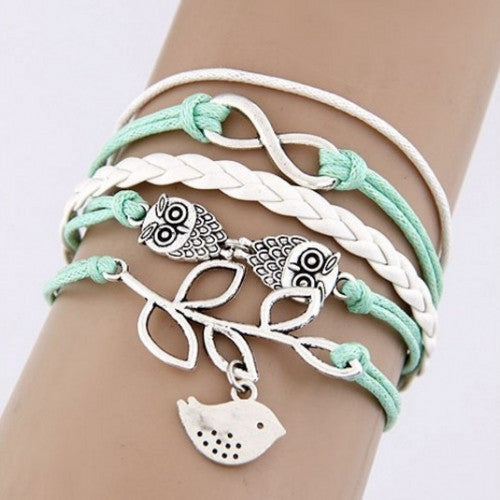 Multilayer Weave Combination Owl Bracelet