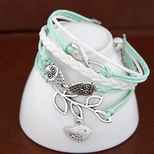 Multilayer Weave Combination Owl Bracelet