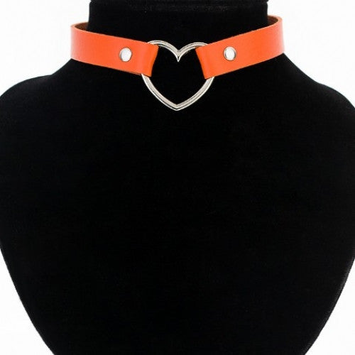 Sexy Heart Punk Leather Choker Necklace